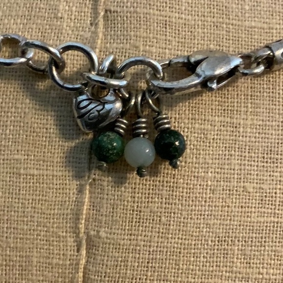 Brighton Vintage Flower Garden Necklace- Blue and Greens- Silvertone-18” - Picture 6 of 6